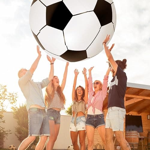Lewtemi Big Inflatable Giant Soccer Ball Large Inflatable Beach Sport Ball Pool Party Decoration Toys Oversized Jumbo Beach Toy for Pool Water Sports Games thumbnail 5
