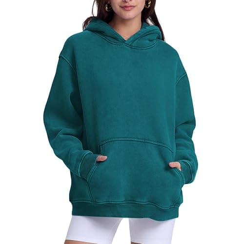 Dnzzs Womens Oversized Hoodie Acid Wash Hoodie Vintage Sweatshirt Heavyweight Fleece Cotton Streetwear Trendy Sweatshirts thumbnail 2