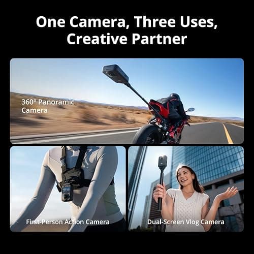 DJI Osmo 360 Standard Combo, 360 Camera With 1-Inch 360° Imaging, Native 8K 360° Video, 4K/120fps & 170° Boost Video, 120MP 360° Photo, 100-Min 8K Recording, Waterproof, Action Camera for Sports, Vlog thumbnail 7