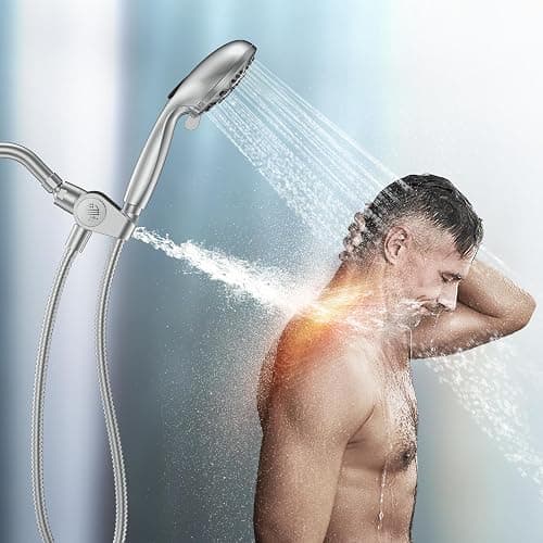 MakeFit Filtered Shower Head with Handheld Combo - Dual 2-in-1 Spa System with Massage Shower and 10 Modes Hand Held Shower High Pressure with Built in Power Wash Mode (Chrome) thumbnail 2