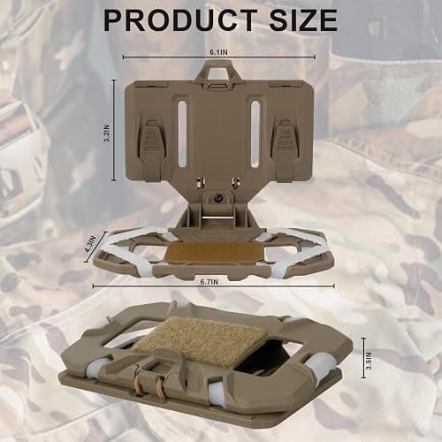 MOLLEQLS Plate Carrier Accessories Tactical Gear Molle Vest Phone Chest Mount Holder Agilite - Fits Screen Size 4.7"-6.7"(Coyote Brown) thumbnail 6