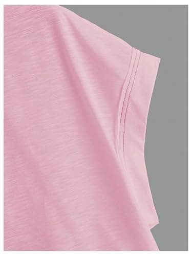 RoseSeek Women's 2 Packs Open Back Tops Criss Cross Cut Out Summer Casual T Shirt Crewneck Short Sleeve Backless Tee thumbnail 3