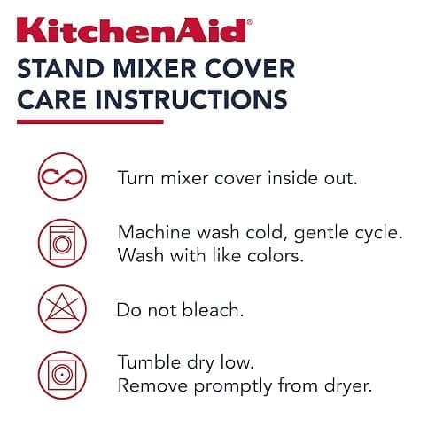 KITCHENAID Fitted Tilt-Head Stand Mixer Cover with Storage Pocket, Quilted 100% Cotton,14.4"x18"x10", Milkshake thumbnail 6