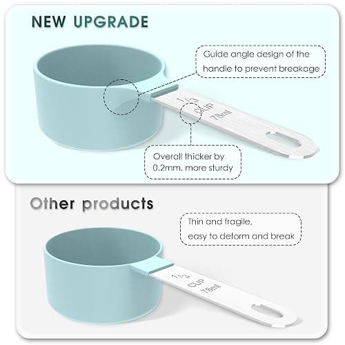 TILUCK Measuring Cups & Spoons Set, Stackable Cups and Spoons, Nesting Measure Cups with Stainless Steel Handle, Kitchen Gadgets for Cooking & Baking（Red） thumbnail 3