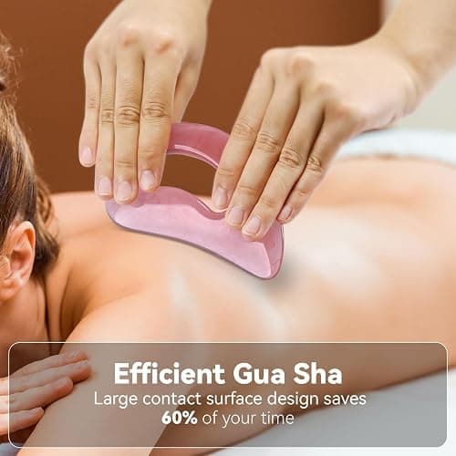 Guasha Tool for Body Body Gua Sha Massage Tool GuaSha Tool for Face(PINK) | Lymphatic Drainage Tool, Muscle Scraper Tool for Full Body Massage, Ergonomic Grip, Spa Relaxation & Smoothing Skin Care thumbnail 4