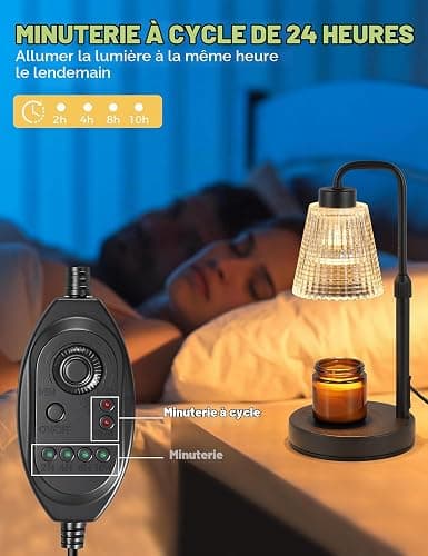 GODONLIF Lampe chauffe-bougie Timer, Cadeau anniversaire femme, Deko | Timer 24h, fonte de cire dimmable incl. 2 ampoules, déco Automne & Halloween pour maison, Cadeau pour Maman thumbnail 5