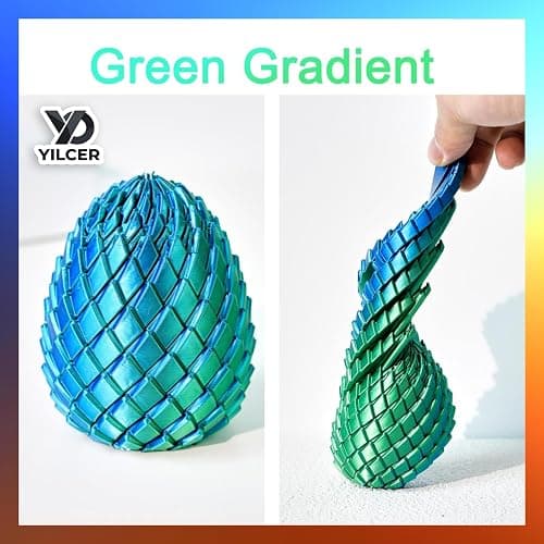 Twisty Fidget Egg, 3D Printed Slippery Egg Fidget, Easter Dragon Eggs, Easter Basket Stuffers Essentials,Stress Relief Desk Fidget Toy for Adults,3D Easter Egg Hunt Supplies (Green) thumbnail 2