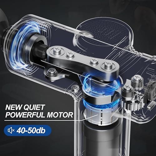 LEERCON Deep Tissue Massage Gun Portable, Mini Electric Muscle Massager, Suitable for Relieving Back, Neck and Body Pain, with 4 Heads and 6 Speeds, Black thumbnail 6