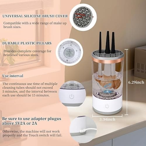 Multi-Functional Electric Makeup Brush Cleaner - Automatic, Energy Saving Makeup Brush Cleaner: Convenient and efficient Makeup Brush Cleaning Solution (black) thumbnail 4