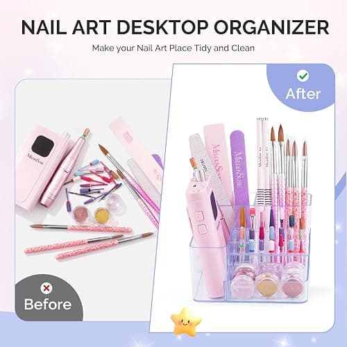 MelodySusie Nail Drill Holder, 21 Holes Nail Drill Bits Holder, Professional Acrylic Nail Tools Storage Box, Organizer Displayer for Manicure Efile Accessories Nail Drill Kit, Salon Home, Clear thumbnail 5