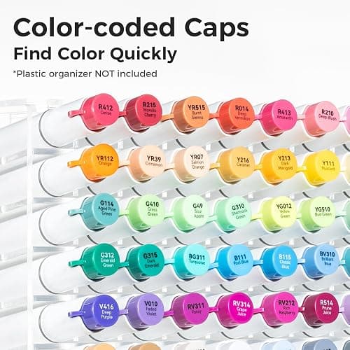 Ohuhu Alcohol Markers Brush and Chisel Tip: 48-Color Double Tipped Art Marker Set for Artist Adults Cozy Coloring Illustrations - Honolulu 2- Brush and Chisel Dual Tips- Refillable - AP Certificated thumbnail 8