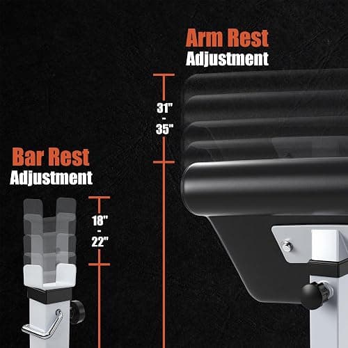 BBBuy Adjustable Arm Preacher Curl Bench Bicep Strengh Bench Seated Strenghthen Training Isolated Barbell Dumbell Biceps Station for Home Gym thumbnail 3
