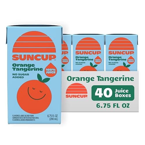 SunCup 100% Juice Boxes for Kids, Orange Tangerine, 6.75 oz, 40 Pack | Trusted in schools across 49 states. No dyes, no preservatives, just juice. Smart Snacks compliant. Bulk pack with straw. - Image 1