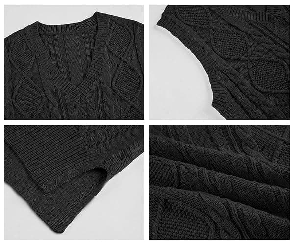 Sweater Vest for Women V Neck Sleeveless Knit Solid Casual Ribbed Preppy Pullover Tops thumbnail 6