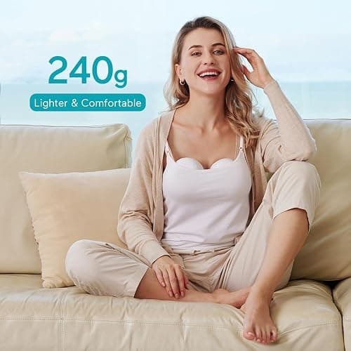 Paruu P10 Hands Free Breast Pump Wearable, 338mmHg Strong Suction, Low Noise, 4 Modes & 9 Levels, Electric Breast Pump Portable, Smart Display, 19/21/24/28mm Insert/Flange, 2 Pack (White) thumbnail 6