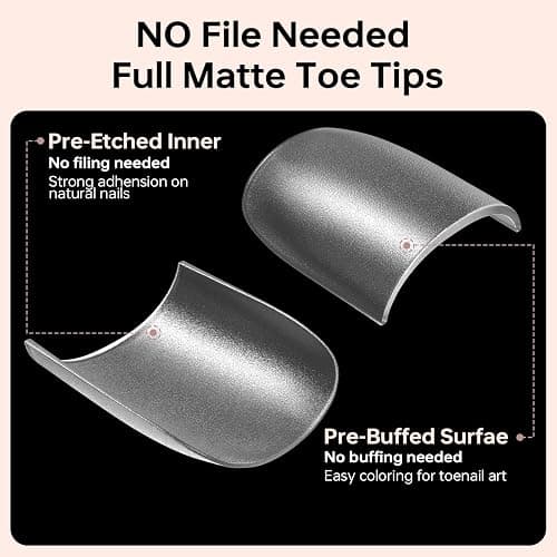 ASONRL 300 Pcs Gel X Toe Nail Tips, 15 Sizes Extra Wide Large Toenail Tips Full Cover, Matte Clear No-file Needed, DIY Artificial Nails for Toes, Square Shape False Toenails Tips thumbnail 6