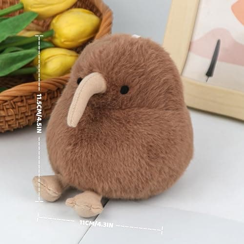 ABEARCAR Kiwi Plush Bird Stuffed Animal Little Kiwi Stuffed Plush Toy - Realistic 4.5 inch Kiwi Plushie Christmas Birthday Valentine's Day Gift for Kids Girlfrends thumbnail 3