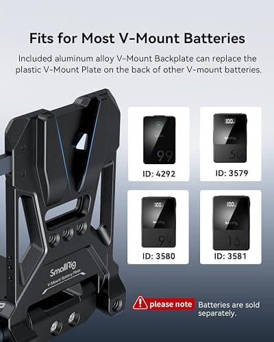 SMALLRIG Foldable V Mount Battery Plate w/QR Plate for Arca, for Sony FX3 / A7 V / A7 IV / A7S III, for Canon R5 / R6, for Nikon Z8, Compact Camera Video Rig, for NEEWER V Mount Battery PS099E thumbnail 6