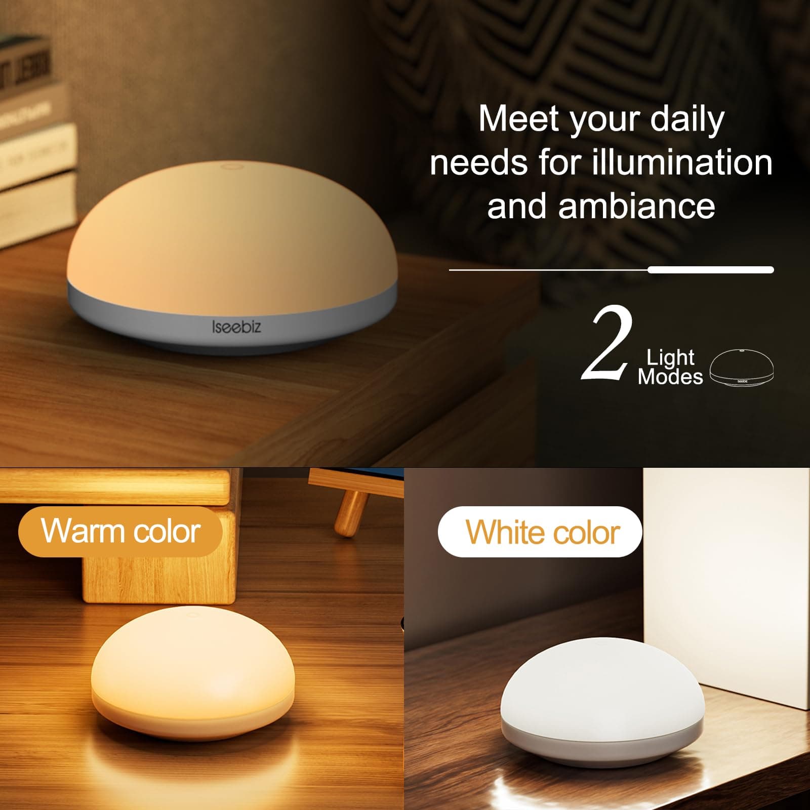 Night Light with Remote Control Wireless Touch Lamp LED Night Lights for Kids Magnetic Base 2 Colors 5 Brightness Dimmable Nursery Bedside Lamp Work for 150H (Breastfeeding Light PRO) thumbnail 2