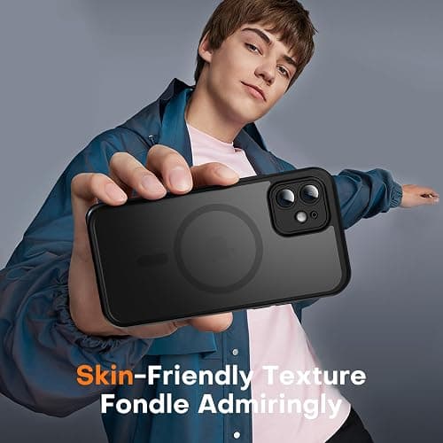TOCOL Magnetic for iPhone 12 Case, Upgraded Full Camera Protection, Fit for MagSafe, Rugged Phone Case for iPhone 12 6.1 Inch, Drop Protection, Anti-Scratch, Black thumbnail 7