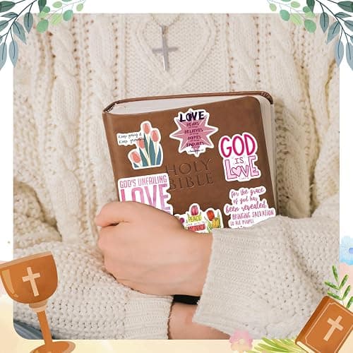 100PCS Pink Bible Verse Stickers for Adults Jesus Stickers Faith Based Gifts for Girl Women Inspirational Jesus Qoute Praise God Religious Decoration Party Favors thumbnail 2