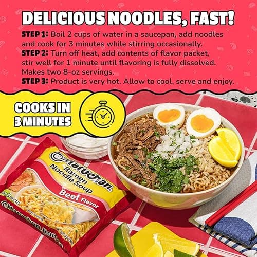 Maruchan Ramen Beef, Instant Ramen Noodles, Ready to Eat Meals, 3 Oz, 24 Count thumbnail 8