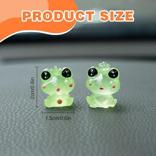 Rislobx Luminous Frog Car Dashboard Decor, 6PCS Fun Frog Car Dash Decorations Car Rear View Mirror Ornament Interior Accessories for Home Office thumbnail 2