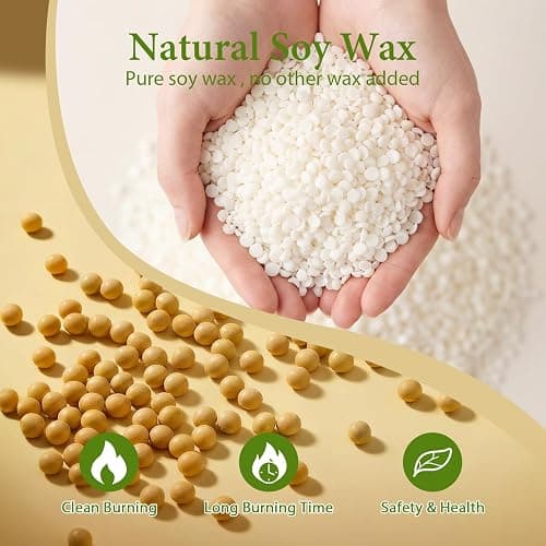 SAEUYVB Soy Wax for Candle Making,5lbs Natural Soy Wax Pellets with 20 Color Liquid Dye,20 Cotton Wicks,Complete Candle Making Supplies for Adults- Ideal for Home Decoration & DIY Gifts thumbnail 3
