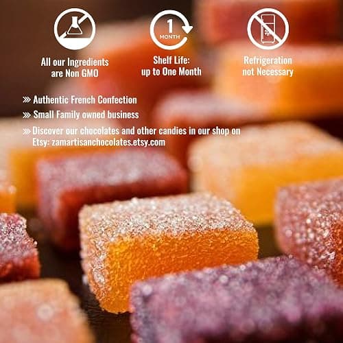Pâtes de Fruits, French Fruit Jellies, Fruit Candy, Handmade Artisan, Paris Sweets, Vegan, Gluten free, Edible Gift, Pâtes de Fruits - 4.2oz/12 pieces (1 unit) thumbnail 6