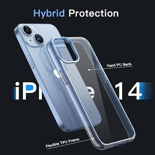 JETech Case for iPhone 14 6.1-Inch, Non-Yellowing Shockproof Phone Bumper Cover, Anti-Scratch Clear Back (Sierra Blue) thumbnail 3