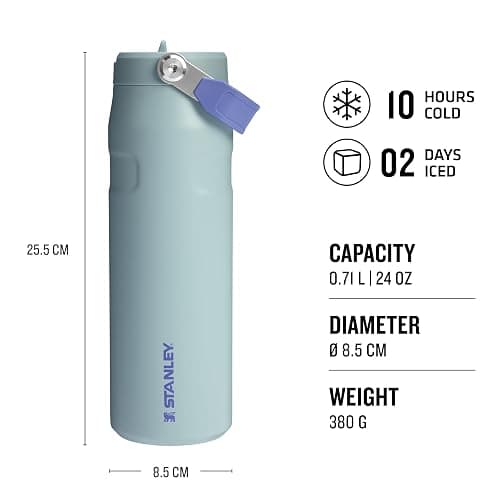Stanley 1913 Flip Straw 2.0 Sports Water Bottle with Straw 0.7L - 10 Hours Cold - 2 Days Iced - Stainless Steel - BPA Free - Leak Resistant - Fits in Cup Holder - Dishwasher Safe - Blue Cactus thumbnail 2