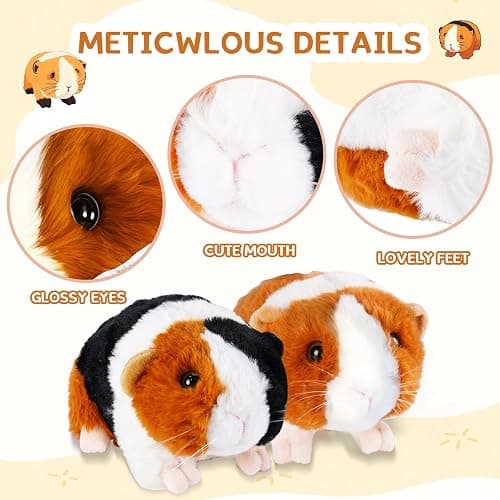 Mushplushies Guinea Pig Stuffed Animal, Cute Guinea Pig Plush for Kids, Realistic Stuffed Animals Small Live Animals Toys for Boys Girls Children's Christmas Birthday Gifts(Multicolor) thumbnail 3