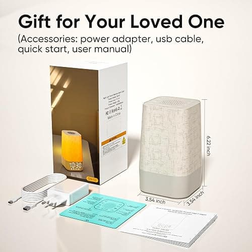 Réveil Lumineux Simulateur d'Aube, Lampe de Reveil avec 30 Sons pour Dormir, Lampe de Chevet à Intensité Variable avec Fonction Charge, Snooze, Minuteur, Réveil Matin Veilleuse pour Enfant/Ado/Adulte thumbnail 7