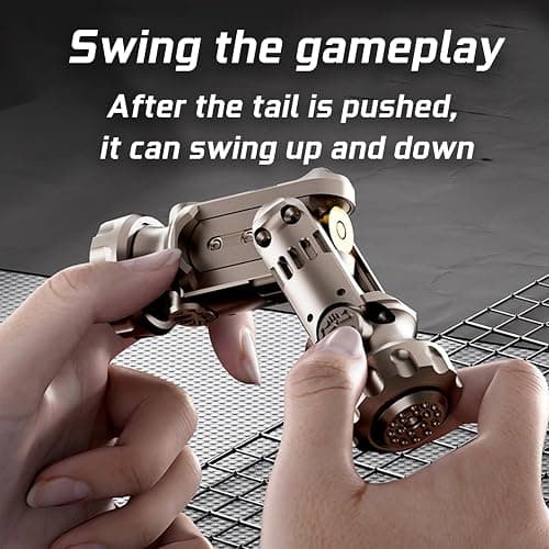 Metal Tungsten Steel Fidget Toy Gun Fidget Slider Fidget Gun Stress Relief Relax EDC Gyro Finger Toy Fidget Ring Fingertip Textured Spinner (Black) thumbnail 6