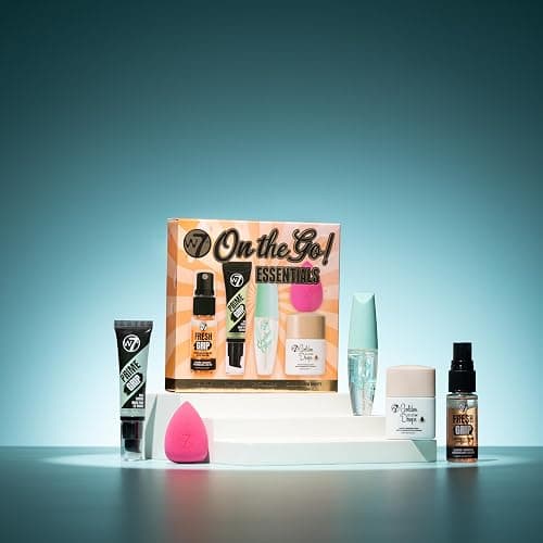 W7 On the Go Essentials Gift Set - Mini Makeup Must-Haves with Primer, Setting Spray, Mascara, Golden Glow Bronzing Drops & Beauty Sponge - Travel or Handbag Size Essentials thumbnail 4