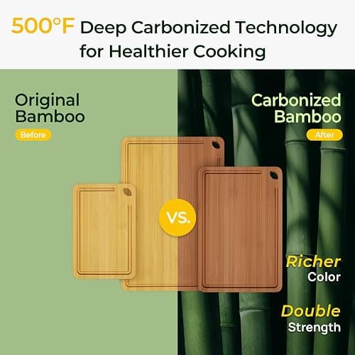 Keechee Bamboo Cutting Board, Durable Wood Cutting Boards for Kitchen with Deep Juice Grooves & Built-in Handles, Ideal Charcuterie & Chopping for Meat, Vegetables and Fruits Ideal Kitchen Gifts thumbnail 2