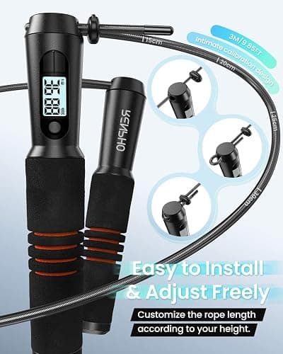 RENPHO Smart Jump Rope - APP Data Storage & Tracking & Analysis, Tangle-Free Jumping Rope for Men, Women, Skipping Rope with Counter, Adjustable workout Jump Ropes for Crossfit, Gym, MMA thumbnail 5