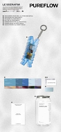 PUREFLOW pt. 1 LE SSERAFIM Album [Blue ver. (Mini Camera ver.)]+Pre Order Benefits+BolsVos Idol-Inspired Freebies 2nd Studio Album thumbnail 3