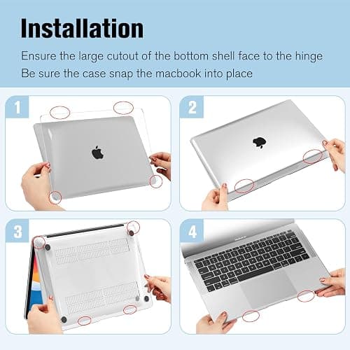 Fintie Case for MacBook Air 13 Inch A2337 (M1) / A2179 / A1932 (2021 2020 2019 2018 Release) - Snap On Hard Shell Case Cover for New MacBook Air 13 Retina Display with Touch ID, Crystal Clear thumbnail 9