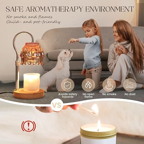 SnowBB Flower Candle Warmer Lamp, Timer Dimmer, Adjustable Height, Birthday Gift for Women Mom Friend Sister, House Warming Gift New Home Decor, Vintage Wax Melt Warmer, Christmas White Elephant Gifts thumbnail 5