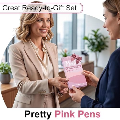 Fenmay Pink Pens Black Ink, 7 Pcs 0.7mm Fine Point Smooth Writing Gel Pens, Quick Dry & No Smudge, Cute Aesthetic Back-to-School Office School Supplies Gifts for Women & Students thumbnail 7