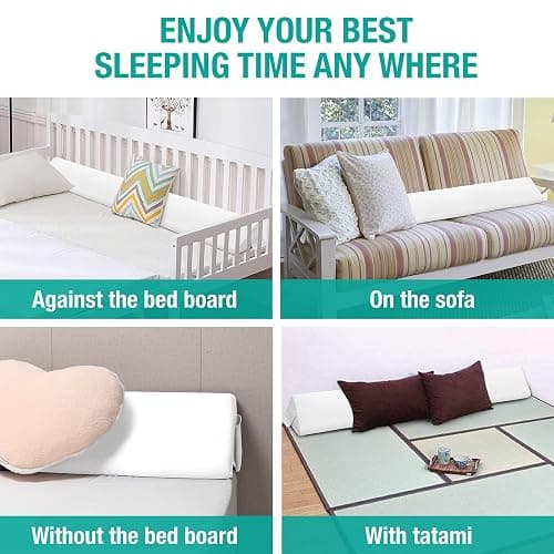 Vekkia Queen Size Bed Wedge Pillow for Headboard Gap/Mattress Wedge Gap Filler/Bed Gap Filler Fill 0-6" Gap Between Headboard and Mattress,60"x10"x6"-White thumbnail 4