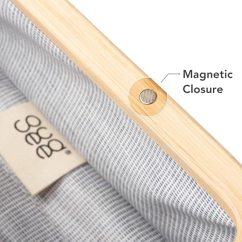 GUDEE UROKI Pen Case Pencil Pouch Lightweight and Spacious with Bamboo Frame Magnetic Opening for Organizing Stationary Office Supply 7.8x2.9.x2.7 inch Men and Women Infinity Blue thumbnail 5