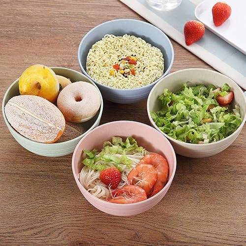 Lnrkai 5 PCS Pink Cereal Bowls, 24 OZ Unbreakable Wheat Straw Bowls, Injection Molded Polypropylene (PP), Modern Style, Round, 5.9 x 3.1 Inches, Dishwasher & Microwave Safe thumbnail 2