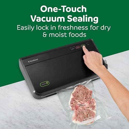FoodSaver Vacuum Sealer Machine, Automatic Bag Detection, Sous Vide Friendly, with sealer bags, roll, handheld vacuum sealer, black thumbnail 6