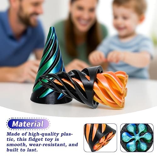 2 Pcs Impossible 3D Spiral, Pyramid Fidget Toy, 3D Printed Pass Through Fidgets for Home Office Decoration and Gifts thumbnail 4