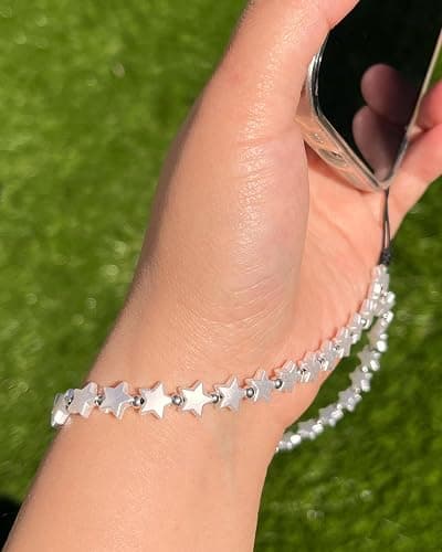 TRBR Star Phone Charm Wrist Strap, Beaded Lanyard Wristlet Chain, Anti-Theft Bracelet Strap for iPhone & More Cases thumbnail 4