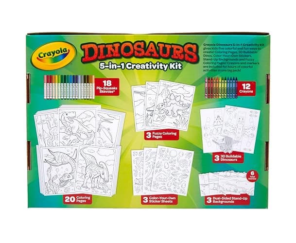 Crayola Dinosaur 5-in-1 Art Kit for Kids, Dinosaur Toys, Kids Art Set, Dinosaur Gift for Boys & Girls, Ages 4+ thumbnail 8