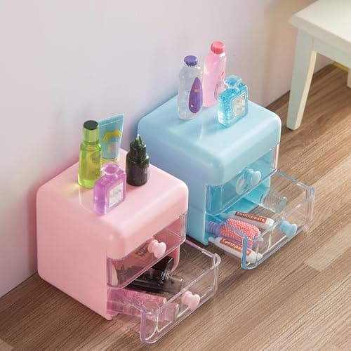 72Pcs Dollhouse Mini Jewelry Storage Case Handbag Towel Cosmetic Set Bathroom Acessories Toothbrush Shampoo Perfume Hair Dryer Comb Purse Decor DIY Doll Backpack Girl Micro Scene thumbnail 2