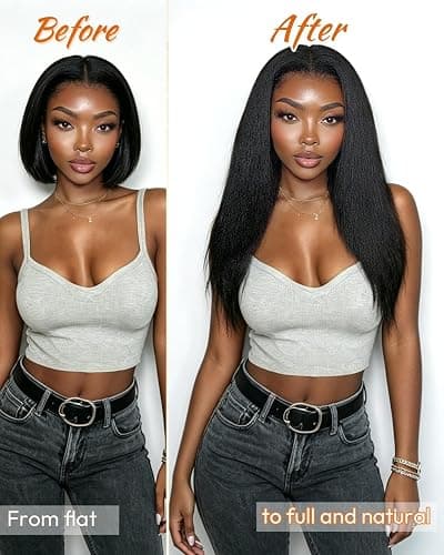 SIDAILA 5PCS Yaki Straight Clip in Hair Extensions 14 Inch Natural Black 1B | Handmade Double Weft Clip Ins for Black Women, Soft Yaki Texture, Full Volume, Lightweight & Easy Blend thumbnail 6